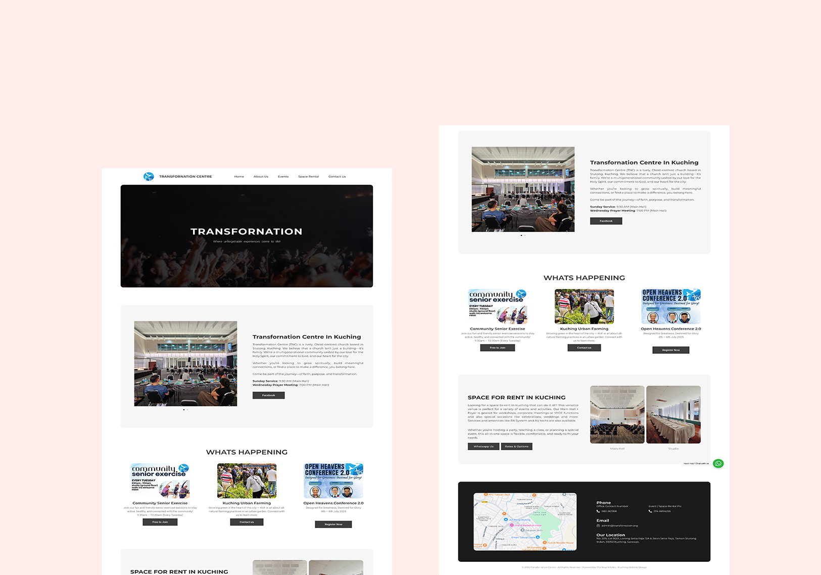 transfornation one page website
